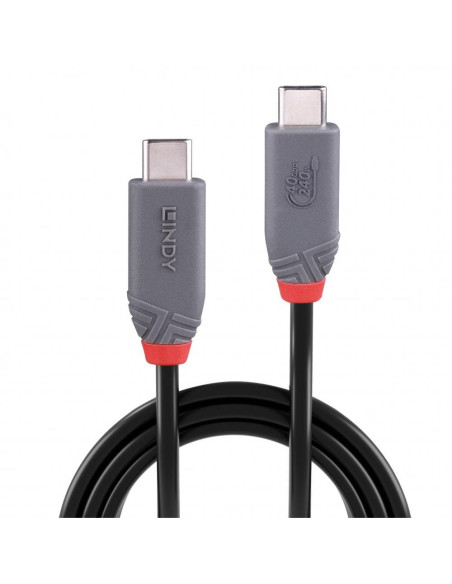 CABLE USB4 240W TYPE C 0.8M/40GBPS ANTHRA LINE 36956 LINDY