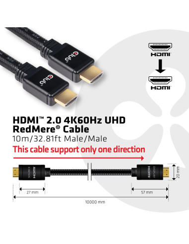 CABLE HDMI TO HDMI 10M/M/M CAC-2313 CLUB3D