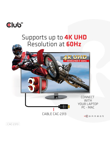 CABLE HDMI TO HDMI 10M/M/M CAC-2313 CLUB3D