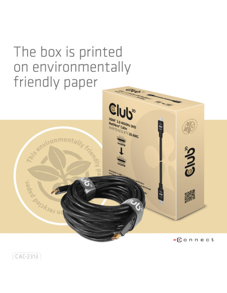 CABLE HDMI TO HDMI 10M/M/M CAC-2313 CLUB3D