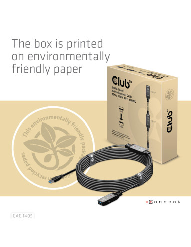 CABLE USB3.2 REPEATER 10M/M/F CAC-1405 CLUB3D