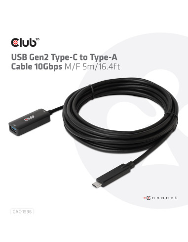 CABLE USB-C TO USB 5M/M/F CAC-1536 CLUB3D