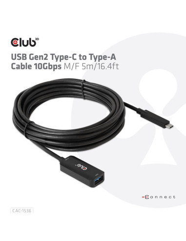 CABLE USB-C TO USB 5M/M/F CAC-1536 CLUB3D