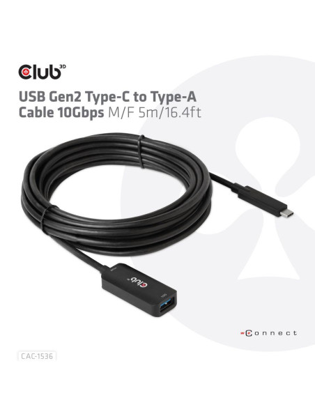 CABLE USB-C TO USB 5M/M/F CAC-1536 CLUB3D