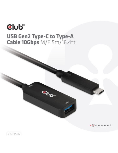 CABLE USB-C TO USB 5M/M/F CAC-1536 CLUB3D