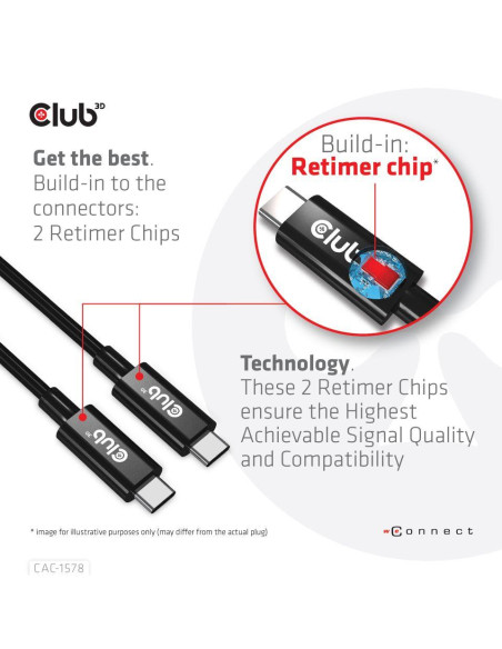 CABLE USB-C BI-DIRECTIONAL 2M/M/M CAC-1578 CLUB3D