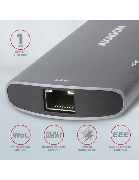 I/O HUB USB-C 6IN1 SATA M.2/0.18M HMC-6M2 AXAGON