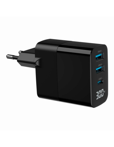 CHARGER USB 30W 3PORT/TA-UC-PDQC30LCD-BK-02 GEMBIRD