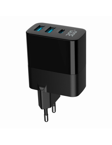 CHARGER USB 30W 3PORT/TA-UC-PDQC30LCD-BK-02 GEMBIRD