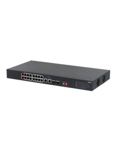 Switch, DAHUA, S3218-16ET-135, Switch type Unmanaged, Switch layer L2, Rack mounting Yes, Stackable Yes, Form factor 1U, 16xRJ-