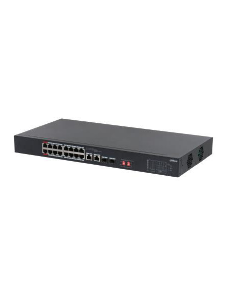 Switch, DAHUA, S3218-16ET-135, Switch type Unmanaged, Switch layer L2, Rack mounting Yes, Stackable Yes, Form factor 1U, 16xRJ-