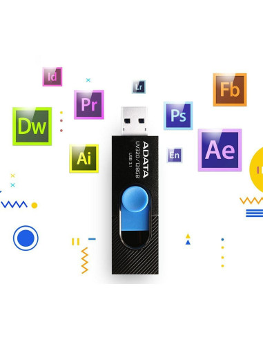 MEMORY DRIVE FLASH USB3 128GB/BLACK AUV320-128G-RBKBL ADATA
