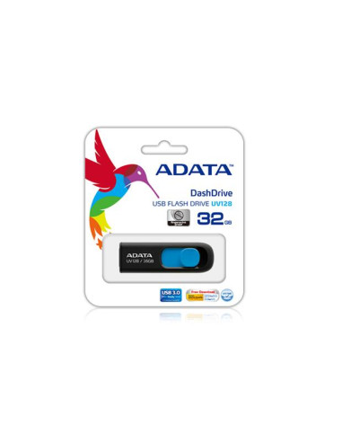MEMORY DRIVE FLASH USB3 128GB/BLACK AUV128-128G-RBE ADATA