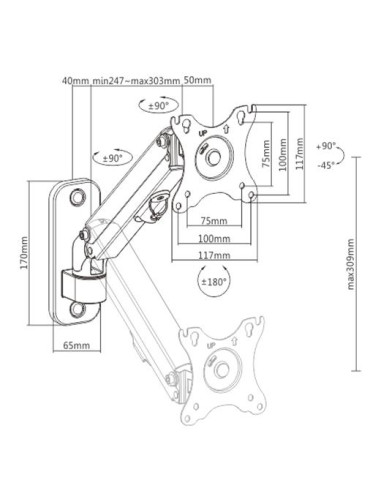 DISPLAY ACC MOUNTING ARM 27"/MA-WA1-01 GEMBIRD