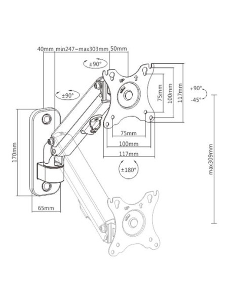 DISPLAY ACC MOUNTING ARM 27"/MA-WA1-01 GEMBIRD