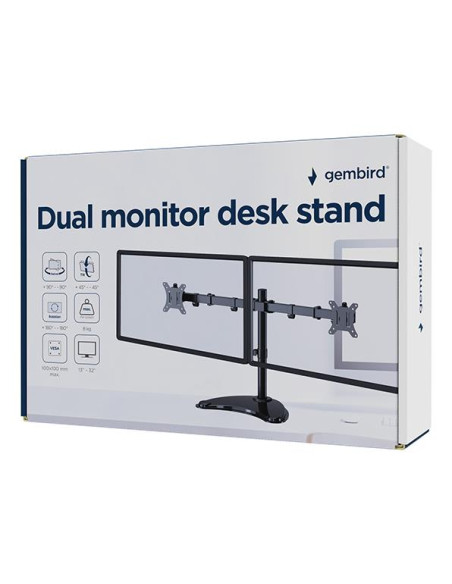 MONITOR ACC DESK STAND 13-32"/DUAL MS-D2ST-02 GEMBIRD