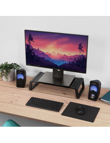 MONITOR ACC STAND MONTA/GLASS BLK 25271 TRUST