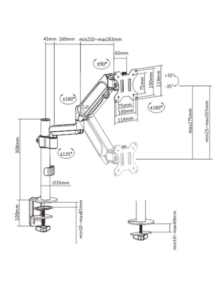 DISPLAY ACC MOUNTING ARM/17-32" MA-DA1P-01 GEMBIRD