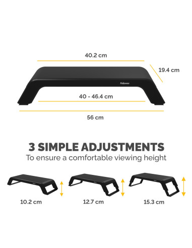 MONITOR ACC RISER HANA LT/BLACK 100016996 FELLOWES