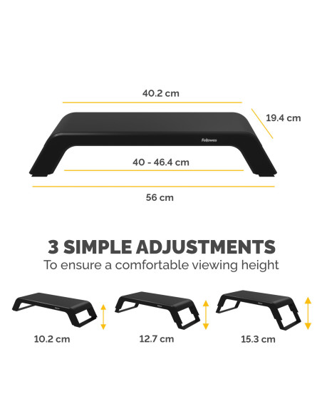 MONITOR ACC RISER HANA LT/BLACK 100016996 FELLOWES