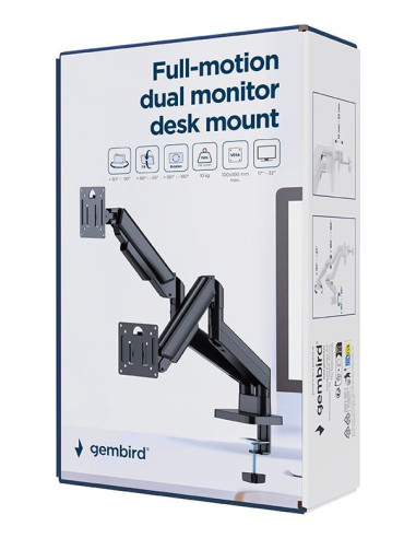 DISPLAY ACC MOUNTING ARM/DOUBL.17-32" MA-DA2-06 GEMBIRD