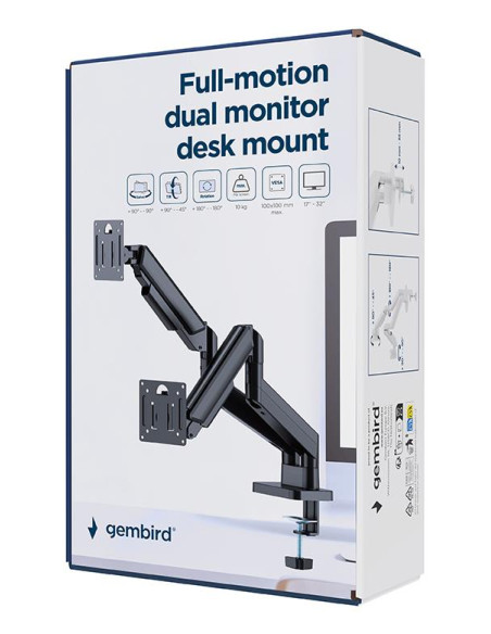 DISPLAY ACC MOUNTING ARM/DOUBL.17-32" MA-DA2-06 GEMBIRD