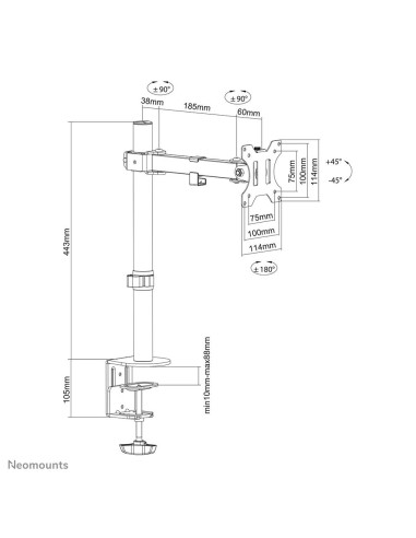 MONITOR ACC DESK MOUNT 10-32"/FPMA-D540BLACK NEOMOUNTS