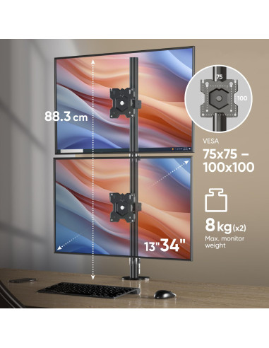 MONITOR ACC DESK MOUNT/13-34" BLACK D208E-B ONKRON