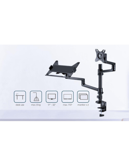 DISPLAY ACC MOUNTING ARM/NB TRAY MA-DA-04 GEMBIRD