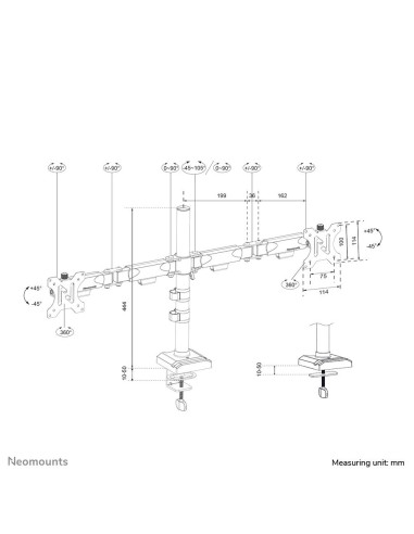 MONITOR ACC DESK MOUNT 10-32"/DUAL DS60-600BL2 NEOMOUNTS