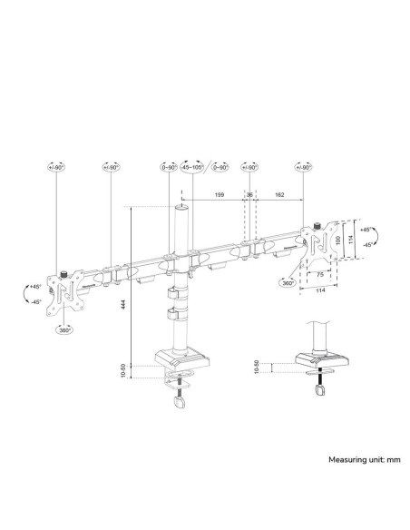 MONITOR ACC DESK MOUNT 10-32"/DUAL DS60-600BL2 NEOMOUNTS