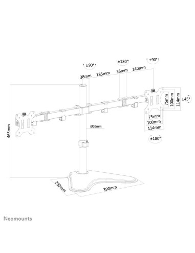 MONITOR ACC DESK MOUNT 10-32"/FPMA-D550DDBLACK NEOMOUNTS