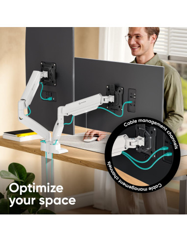 MONITOR ACC DESK MOUNT/13-32" BLK/WHT G160-BW ONKRON