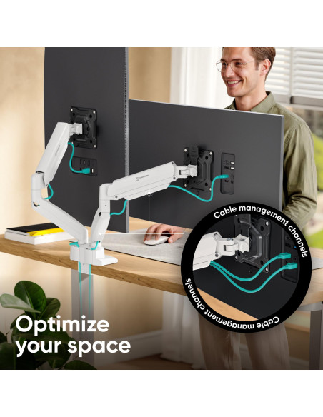 MONITOR ACC DESK MOUNT/13-32" BLK/WHT G160-BW ONKRON