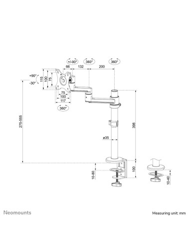 MONITOR ACC DESK MOUNT 17-27"/DS60-425BL1 NEOMOUNTS