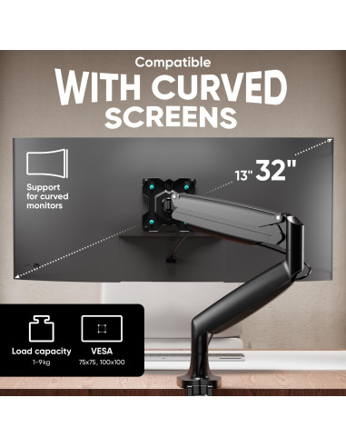 MONITOR ACC DESK MOUNT/17-49" BLACK G100-B ONKRON