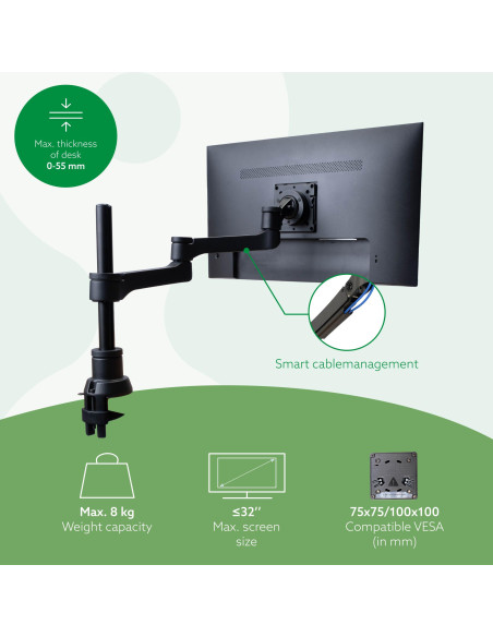 MONITOR ACC ARM ZEPHER SINGLE/RGOVLZE4SI R-GO TOOLS