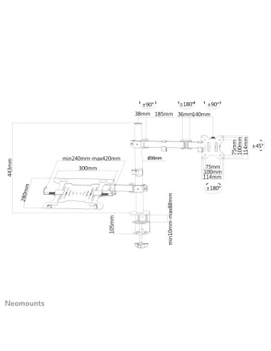 MONITOR ACC SCREEN &DESK MOUNT/FPMA-D550NOTEBOOK NEOMOUNTS