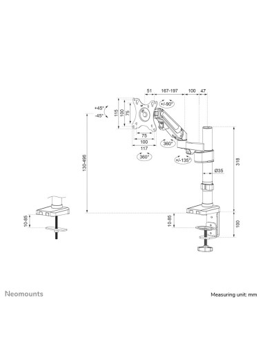 MONITOR ACC DESK MOUNT 17-27"/DS70-750BL1 NEOMOUNTS