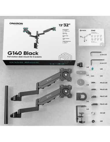 MONITOR ACC DESK MOUNT/13-32" BLACK G140-B ONKRON