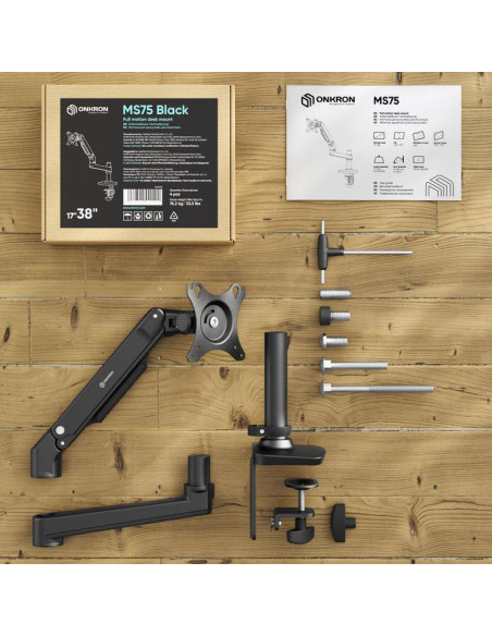 MONITOR ACC DESK MOUNT/17-38" BLACK MS75-B ONKRON