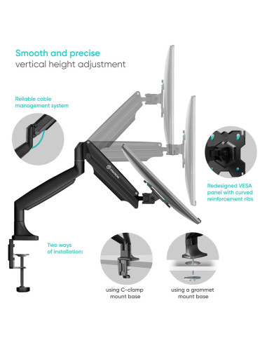 MONITOR ACC DESK MOUNT/13-32" BLACK G200-B ONKRON
