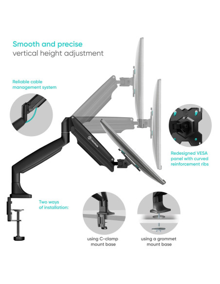 MONITOR ACC DESK MOUNT/13-32" BLACK G200-B ONKRON