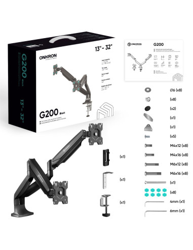 MONITOR ACC DESK MOUNT/13-32" BLACK G200-B ONKRON