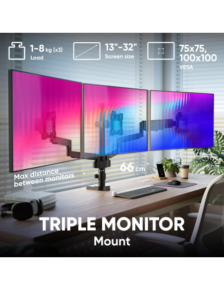 MONITOR ACC DESK MOUNT/13-32" BLACK G280-B ONKRON
