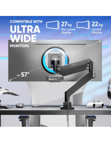 MONITOR ACC DESK MOUNT/17-57" BLACK G130-B ONKRON