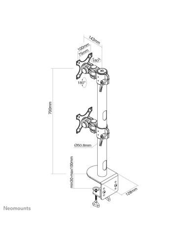 MONITOR ACC DESK MOUNT 17-49"/FPMA-D960DVBLACKPLUS NEOMOUNTS