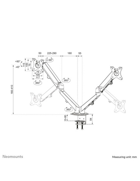 MONITOR ACC DESK MOUNT 17-27"/DS70-700BL2 NEOMOUNTS