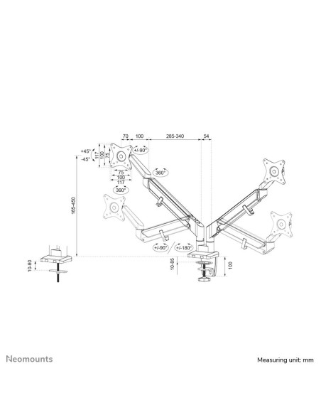 MONITOR ACC DESK MOUNT 17-32"/DS70-810BL2 NEOMOUNTS