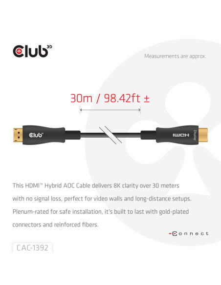 CABLE HDMI 30M/CAC-1392 CLUB3D